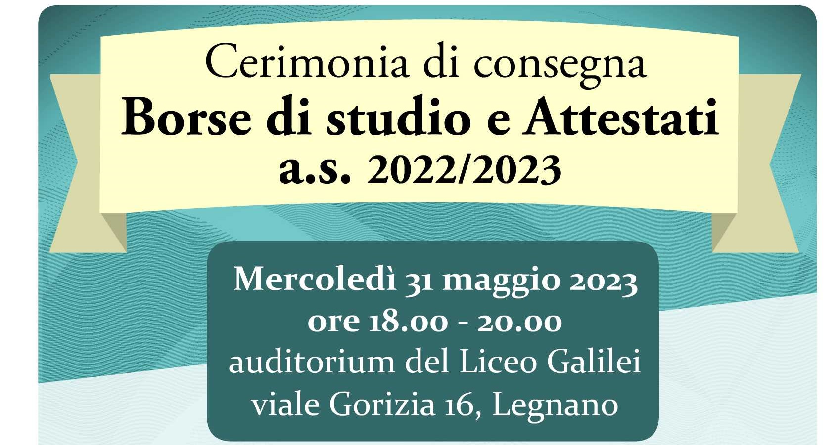 Cerimonia di consegna delle Borse di studio e premiazione di alunni meritevoli