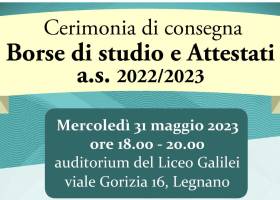 Cerimonia di consegna delle Borse di studio e premiazione di alunni meritevoli
